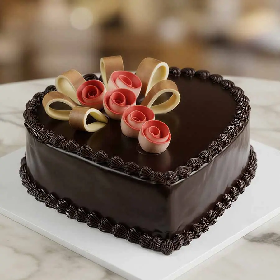 Chocolate heart cake